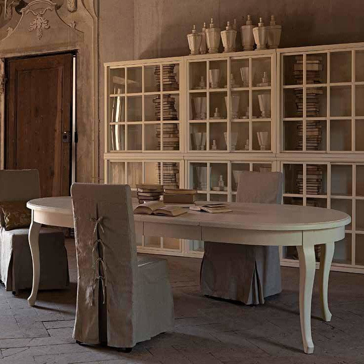 Tavolo provenzale allungabile ovale bianco