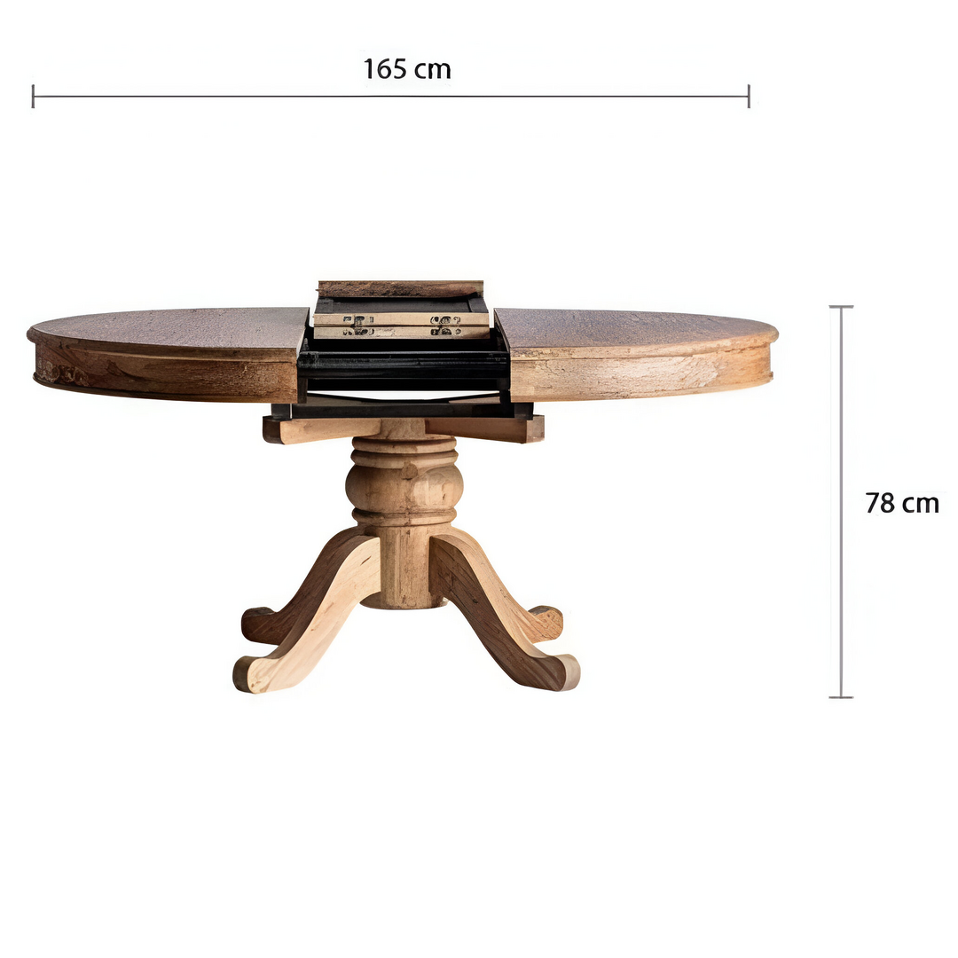 Tavolo rustico rotondo allungabile