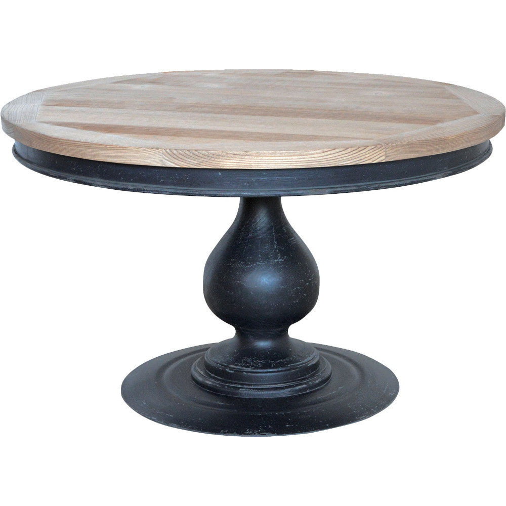 Tavolo rotondo stile classico nero shabby