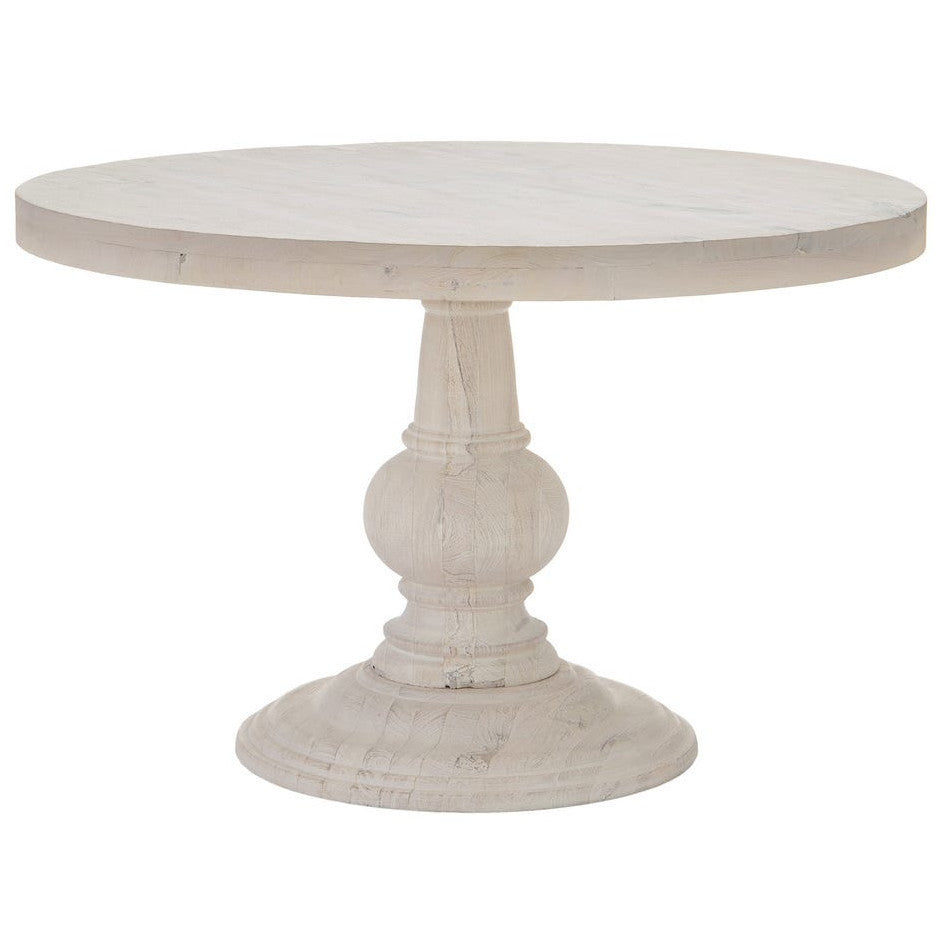 Roundhill Furniture Anze Tavolino Rotondo In Legno: Stile Rustico Contemporaneo, Piano In Laminato, Mensola Inferiore, Bianco
