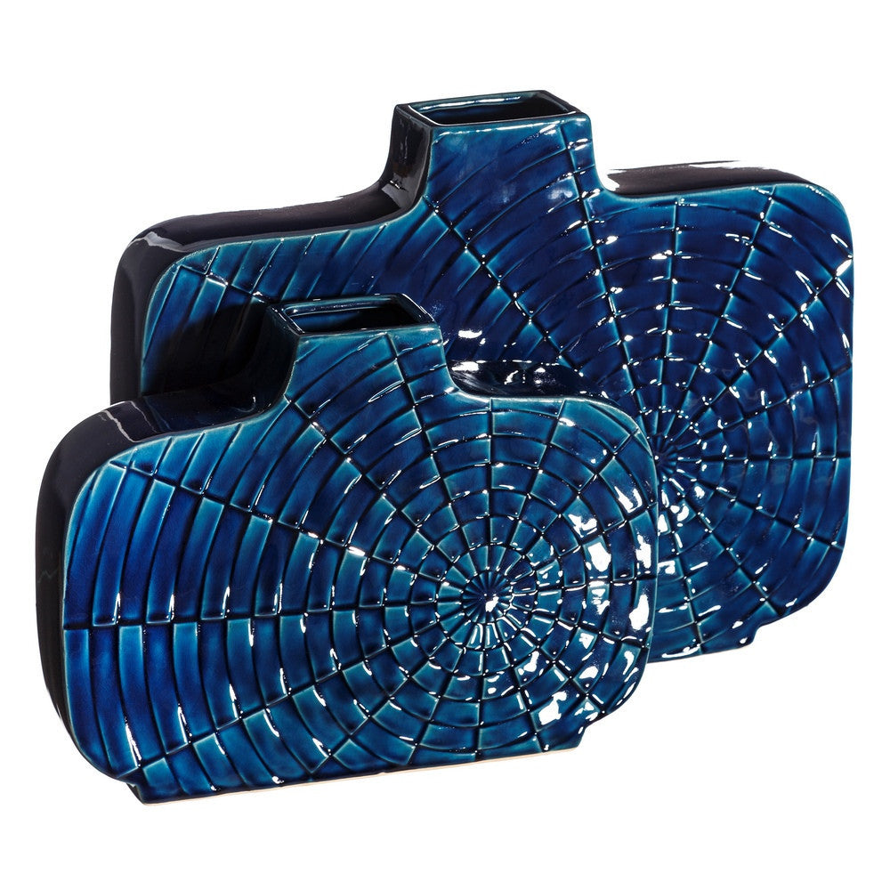 Vaso etnico rettangolare blu