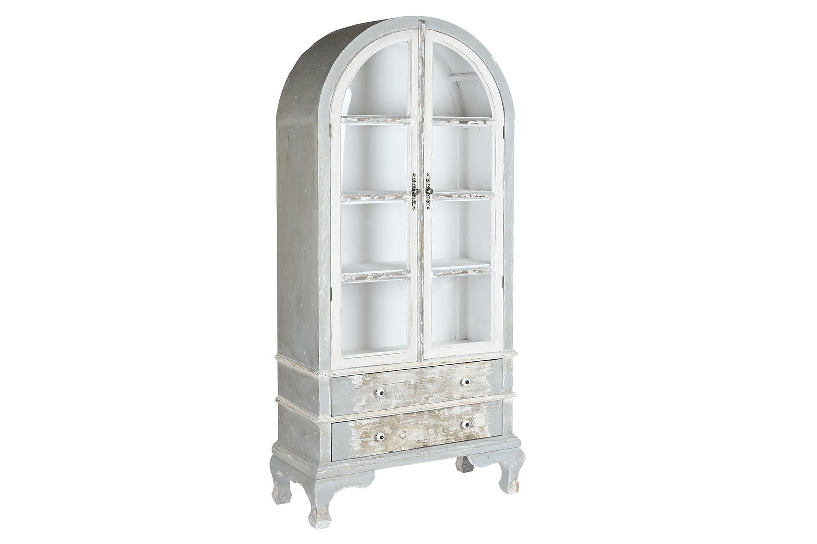 Vetrina bianca retrò chic invecchiata
