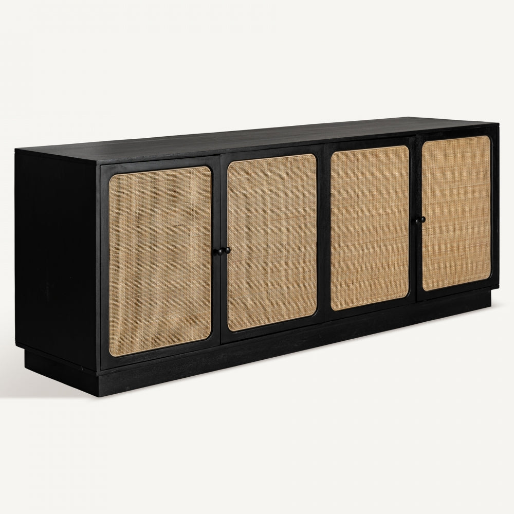 Buffet vintage nera vimini