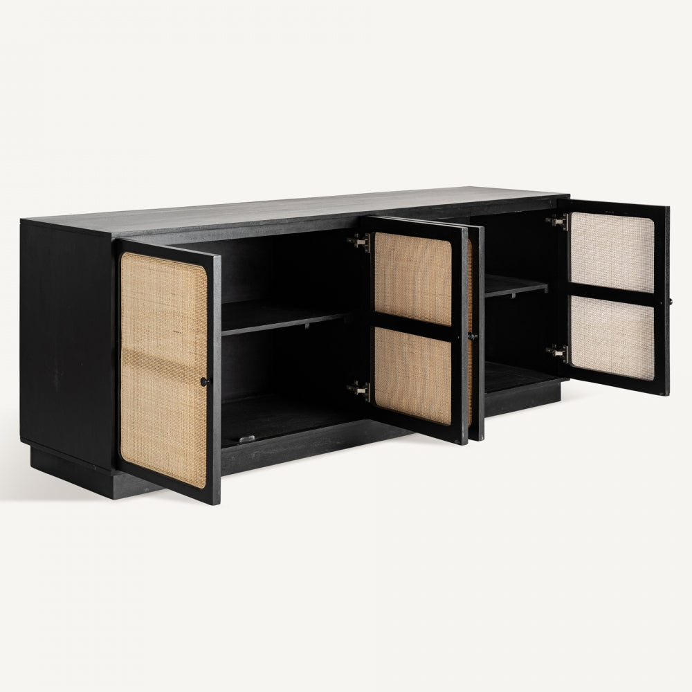 Buffet vintage nera vimini