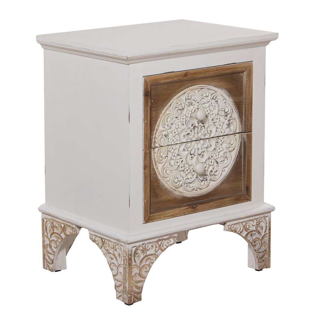 Comodino provenzale shabby bicolore