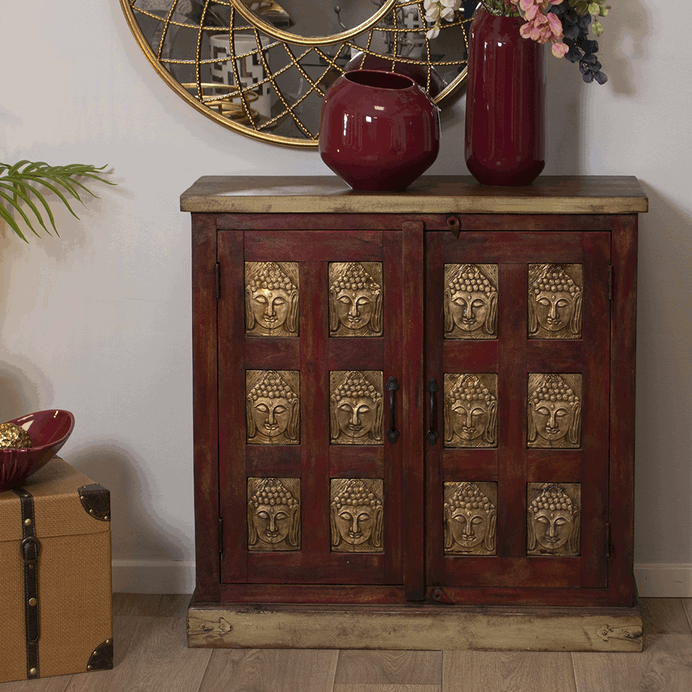 Credenza etnica legno e ottone