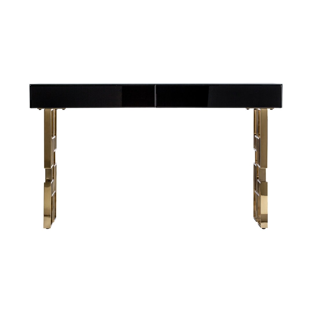 Consolle art decò nero dorata