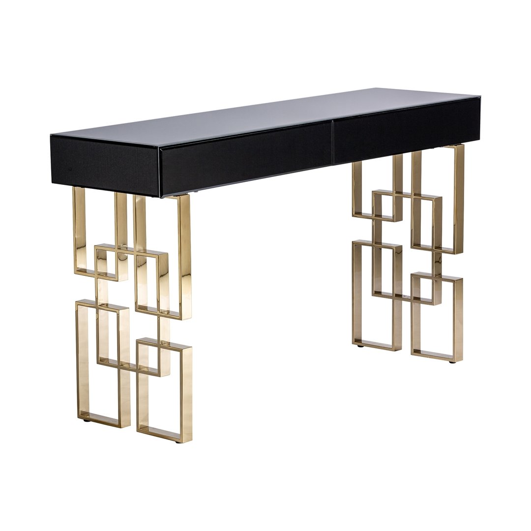 Consolle art decò nero dorata