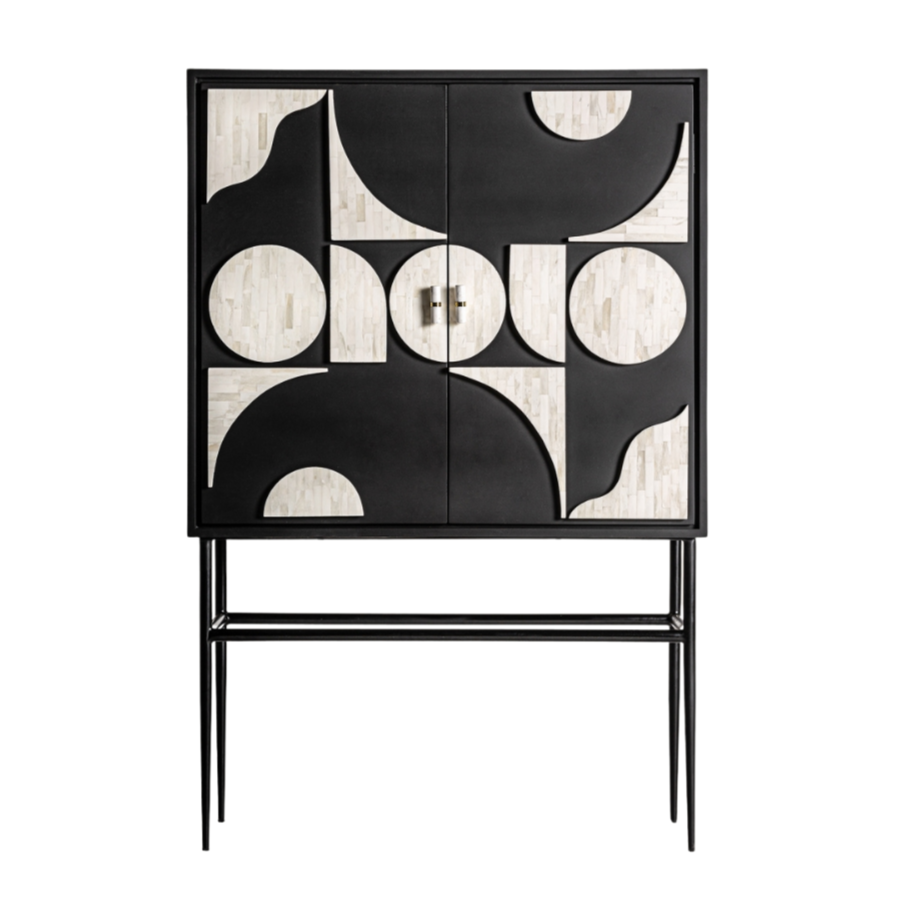 Credenza Art Déco nero oro