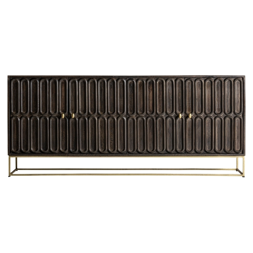 Credenza etnica intarsiata marrone