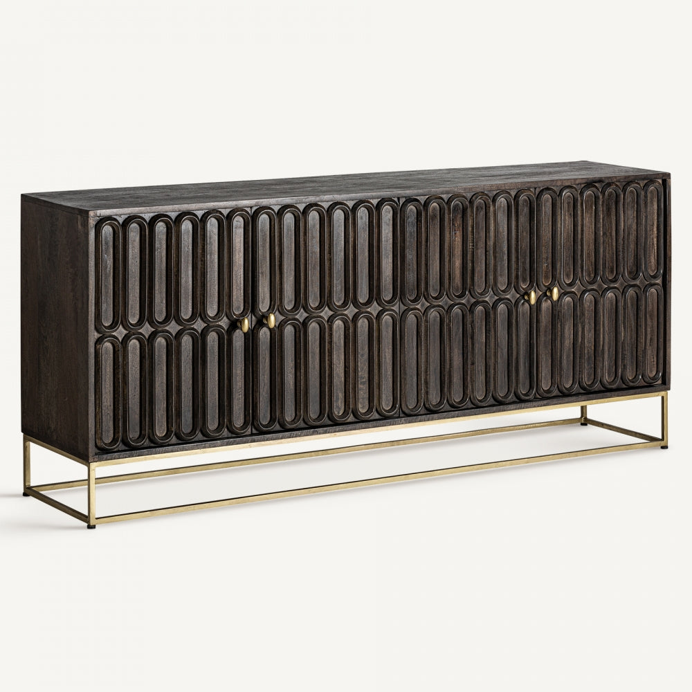 Credenza etnica intarsiata marrone