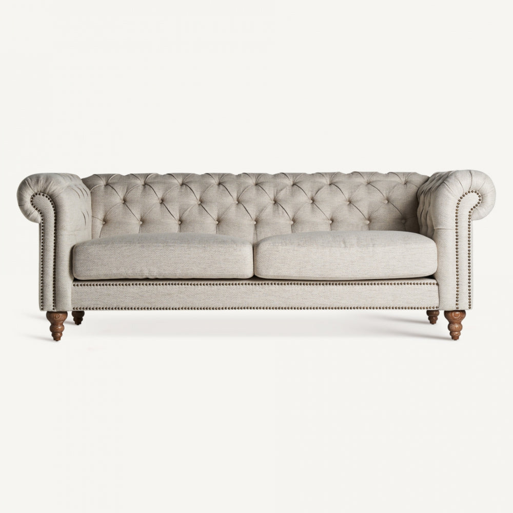 Divano Capitoné Grigio Stile Coloniale