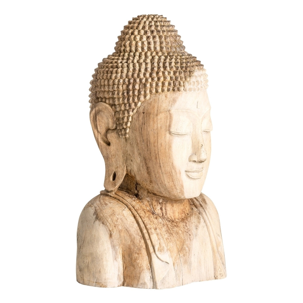 Busto Buddha legno naturale