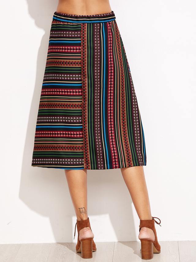 Gonna a stisce stile etnico