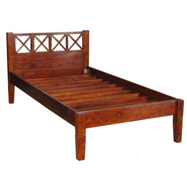 Letto etnico singolo con spalliera