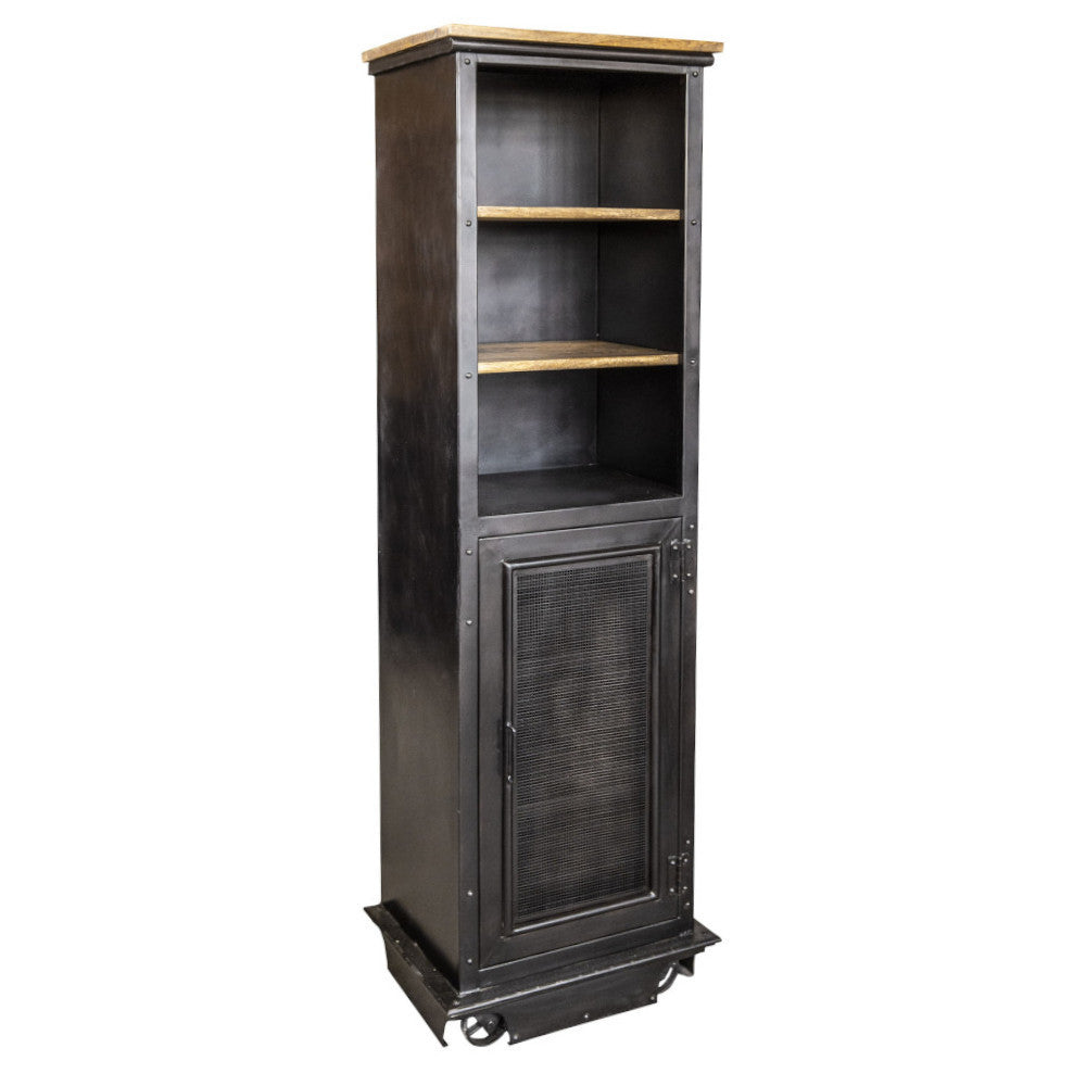 Libreria industrial con ruote nera