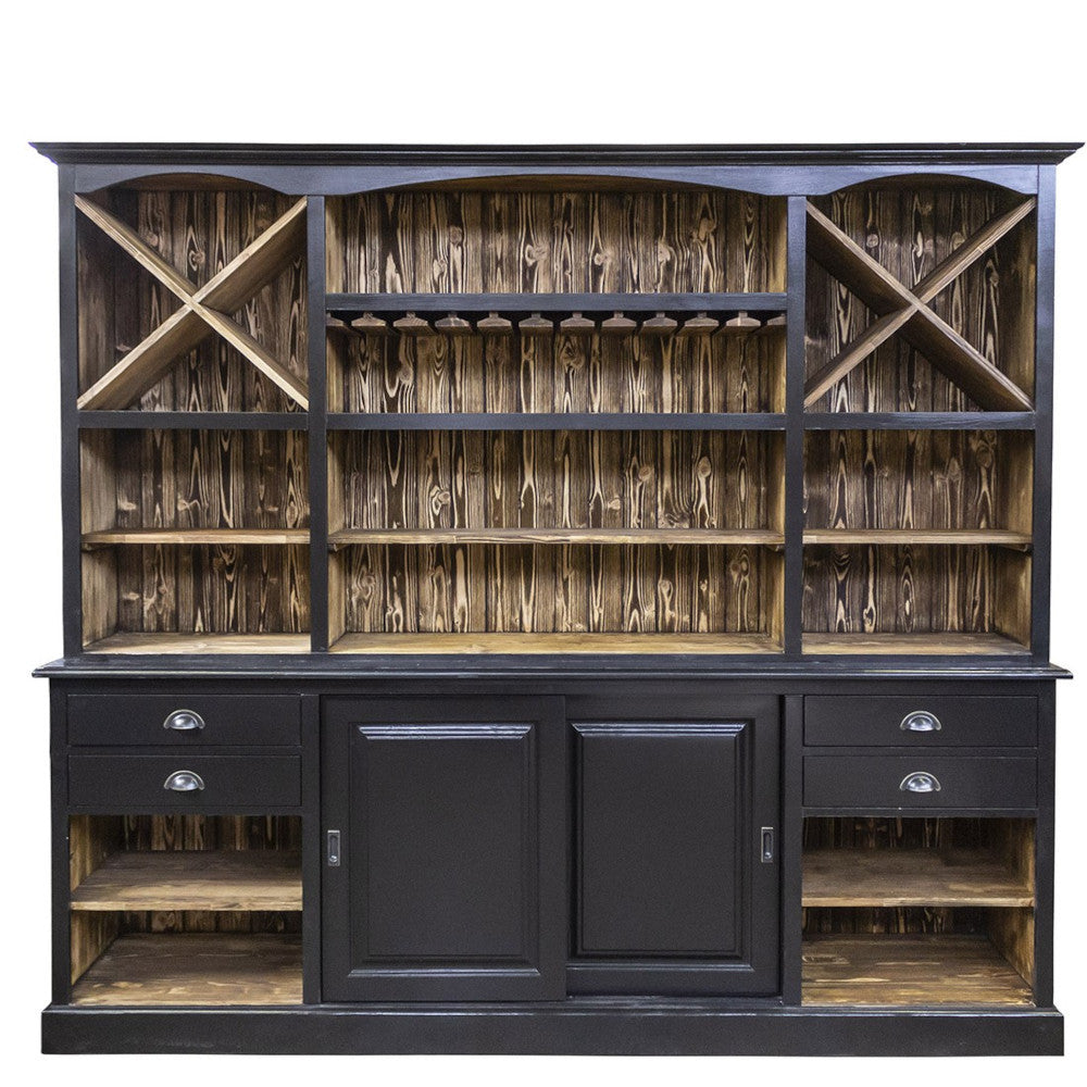 Mobile industrial credenza nera shabby