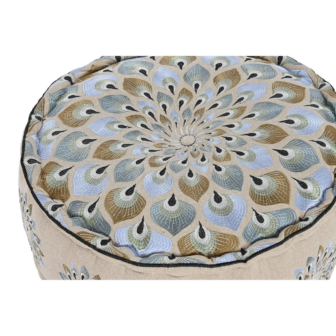 Cuscino pouff rotondo ricamato