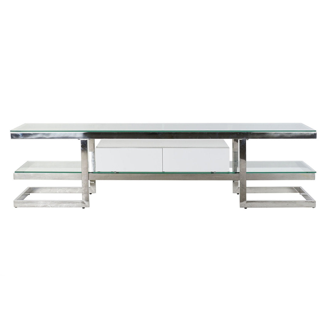 Porta TV living acciaio vetro