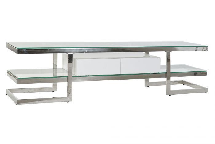 Porta TV living acciaio vetro