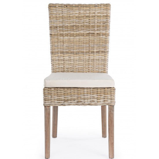 Sedia etnica rattan naturale