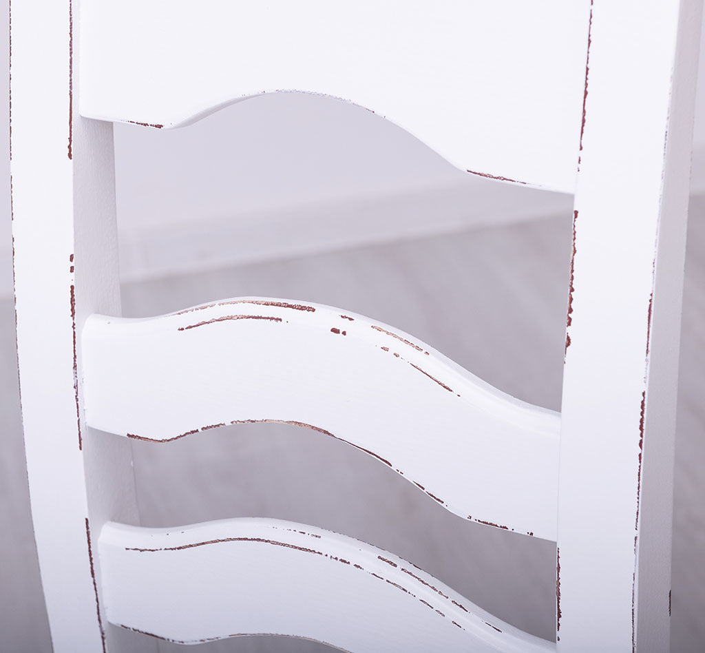 Sedia legno massello bianco shabby