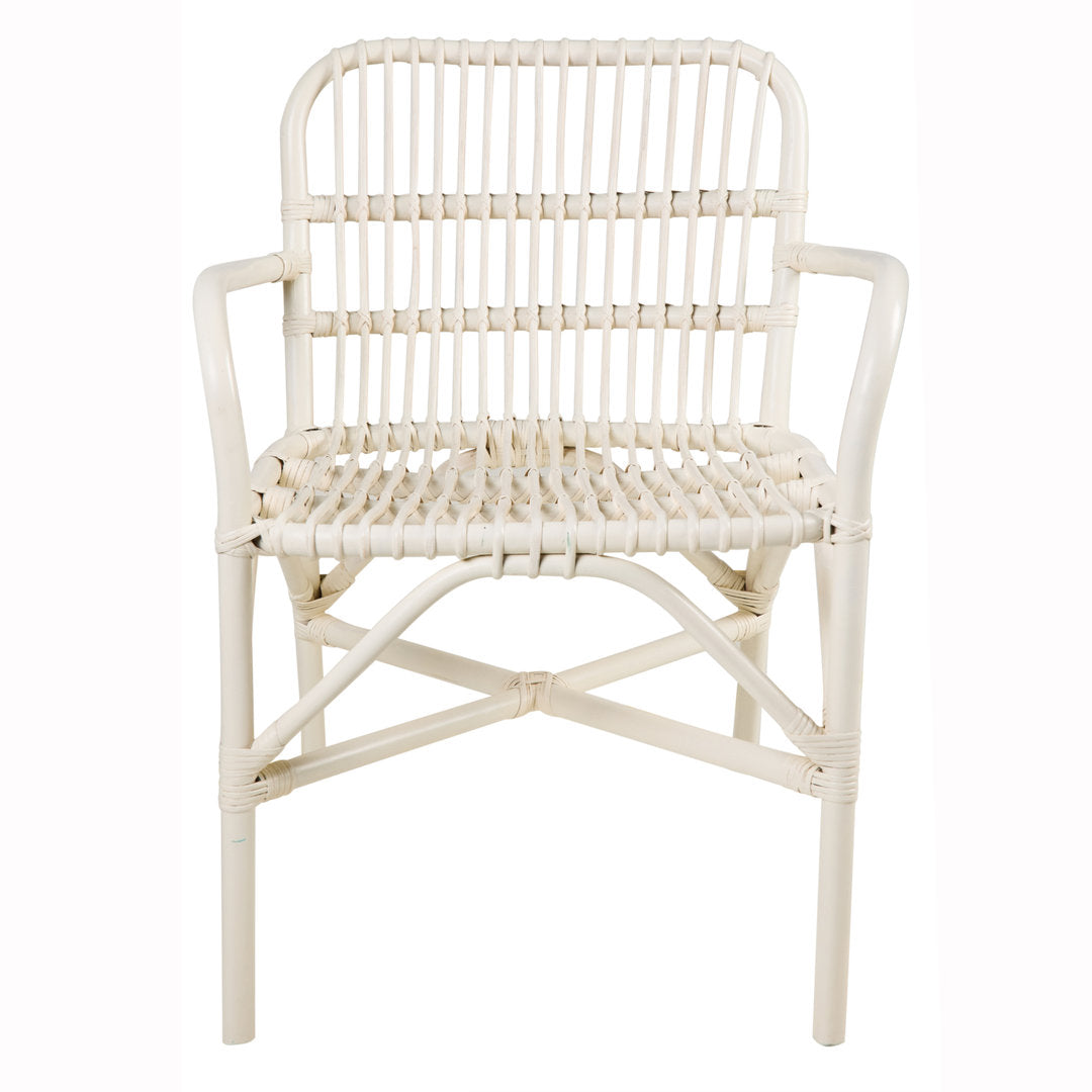 Poltrona rattan naturale bianca