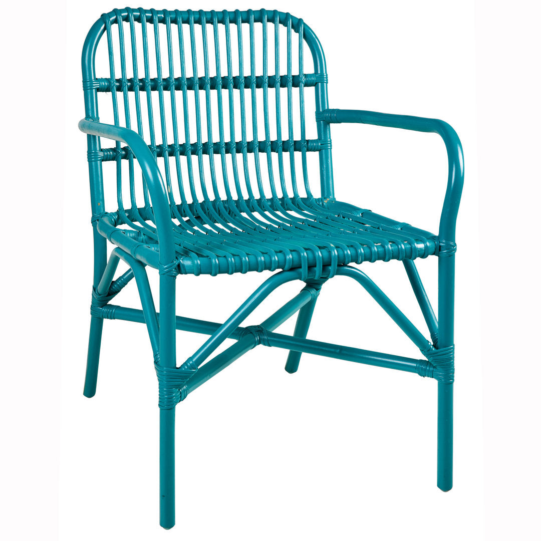 Poltrona rattan naturale turchese