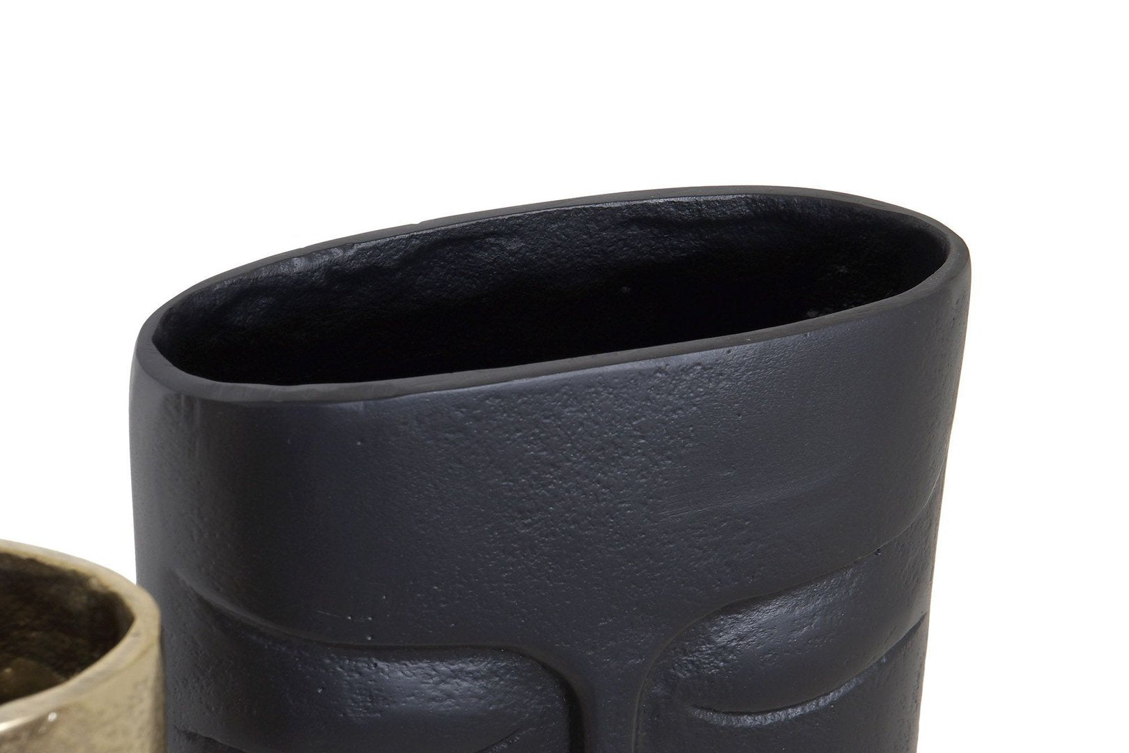 Set 2 vasi volto etnico alluminio