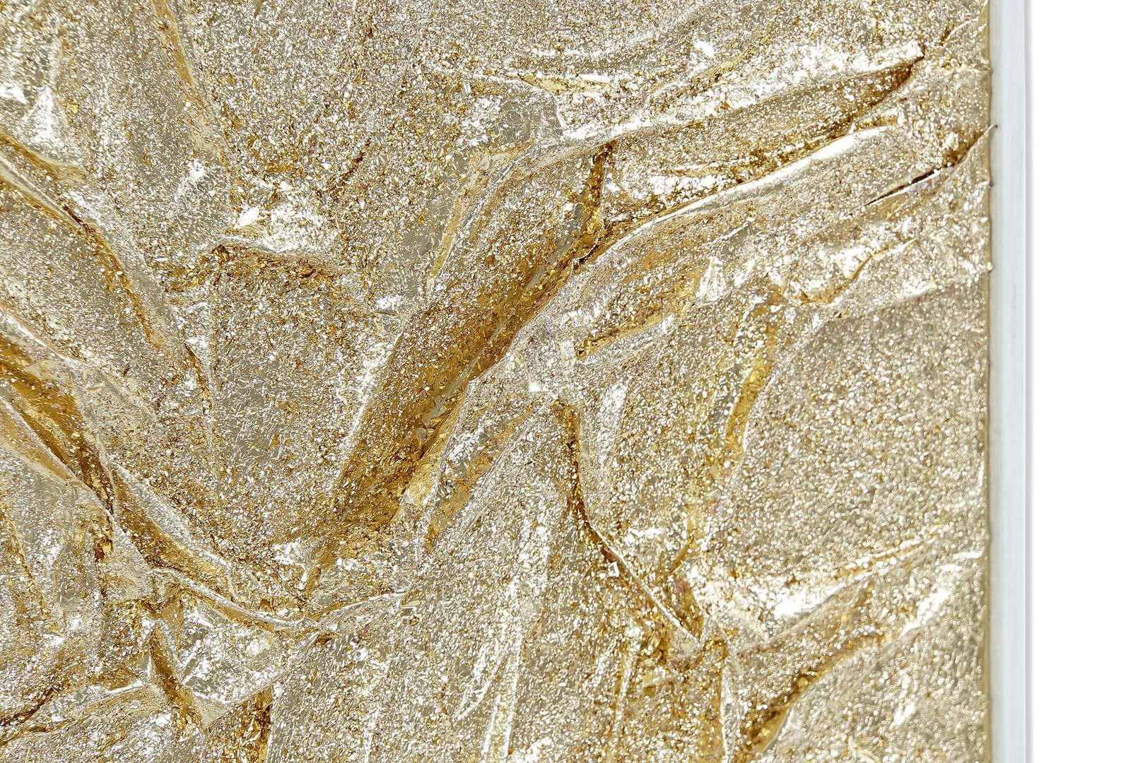 Set 2pz quadro astratto bianco oro