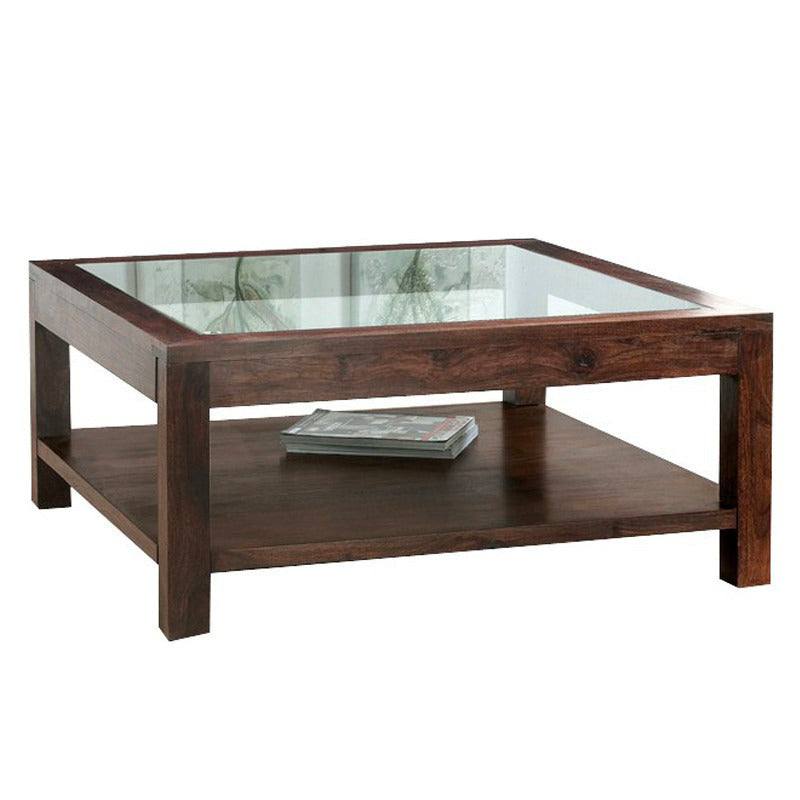 Tavolo basso con cristallo