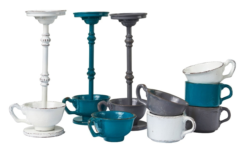 Tazzine set 4 metallo anticato