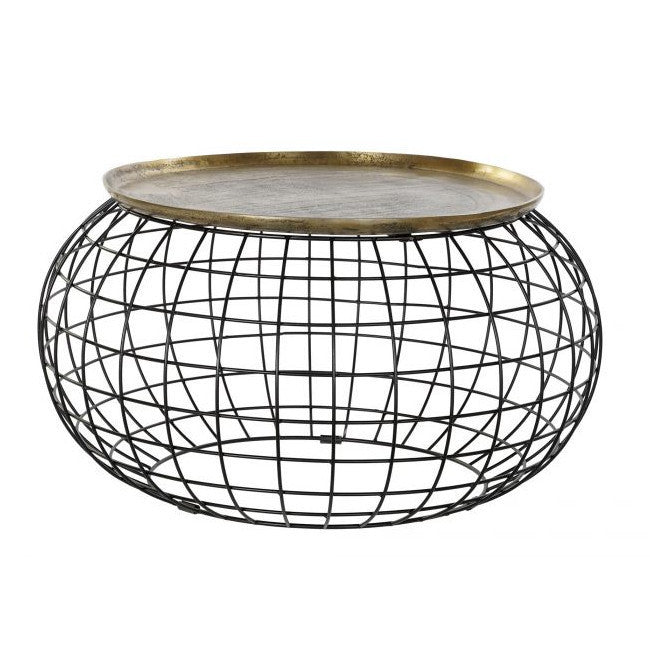 Tavolino industrial chic dorato