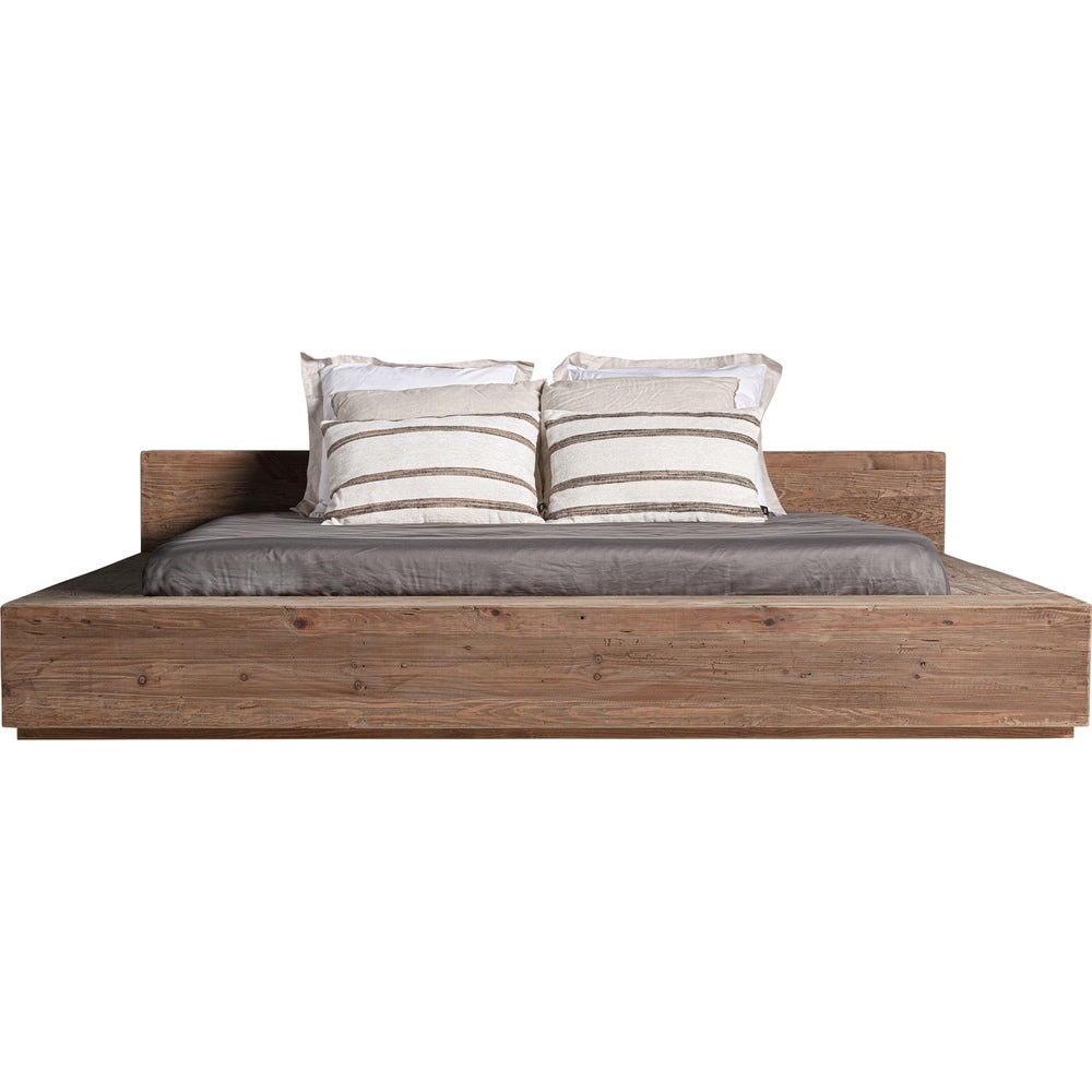 Letto Natural Chic di lusso in legno di pino riciclato marrone chiaro