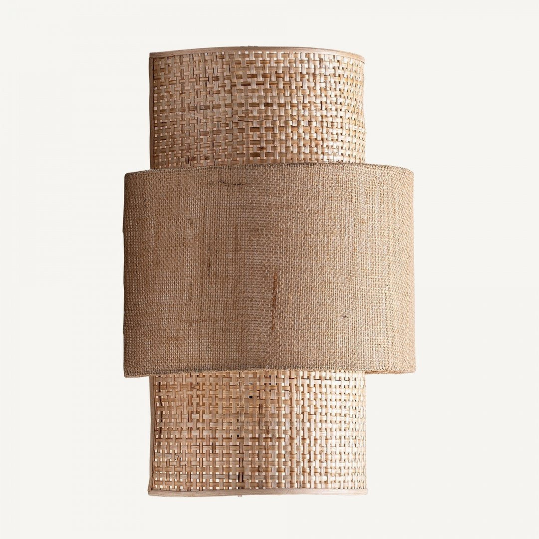 Lampada da parete rattan naturale