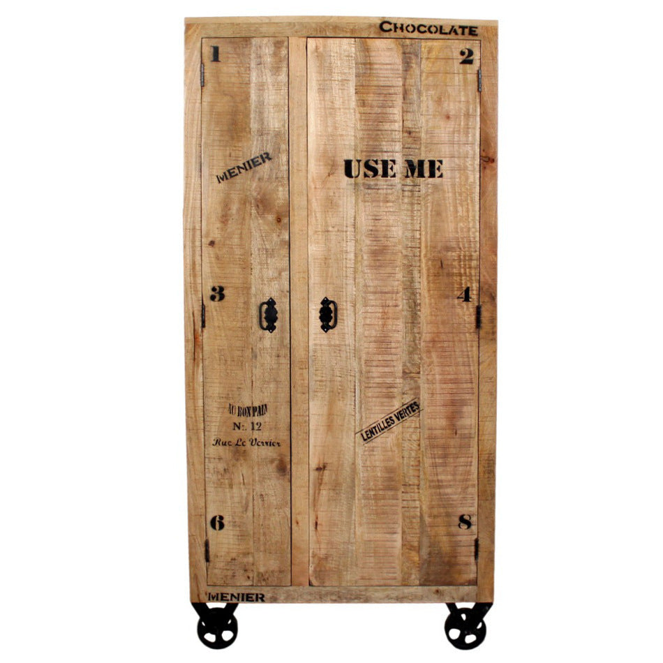 Armadio stile industrial legno mango