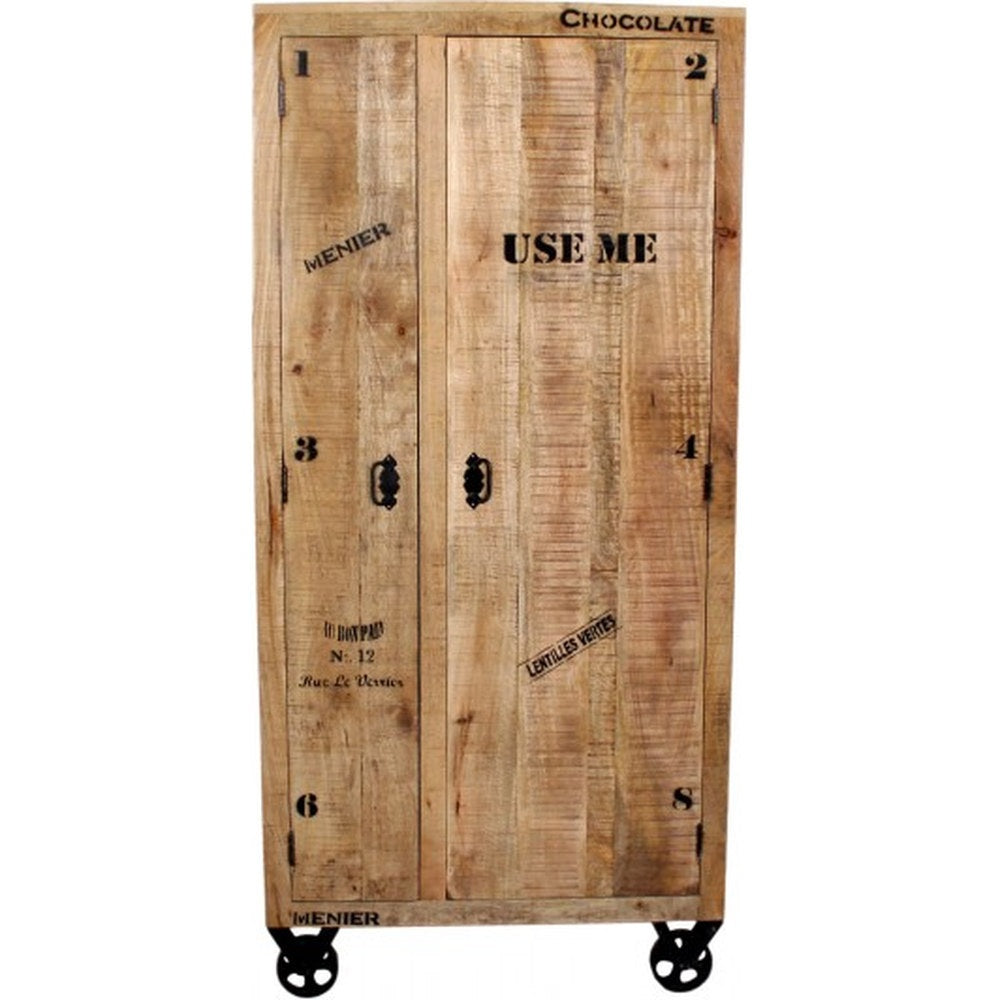 Armadio stile industrial legno mango