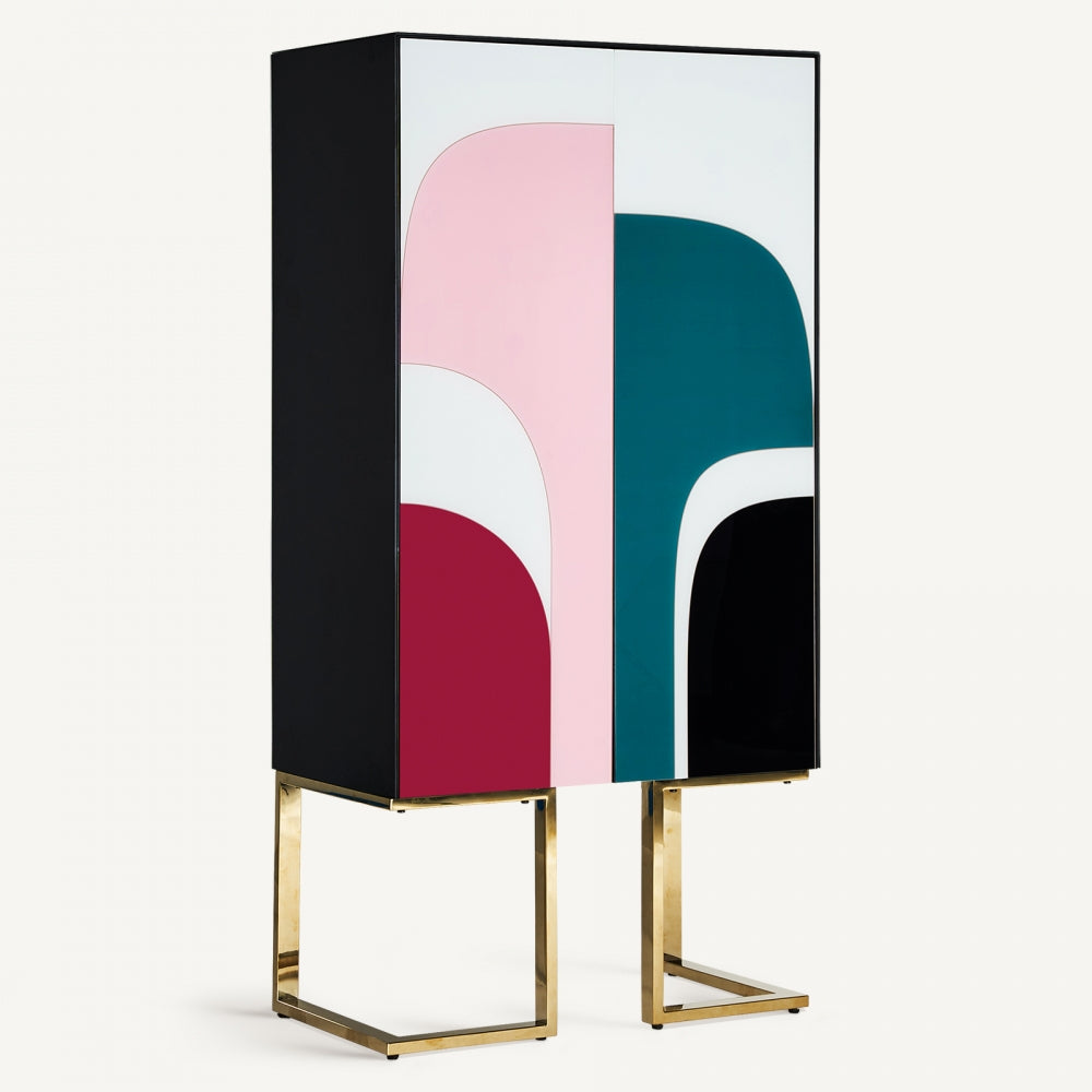 Mobile soggiorno art decò multicolore