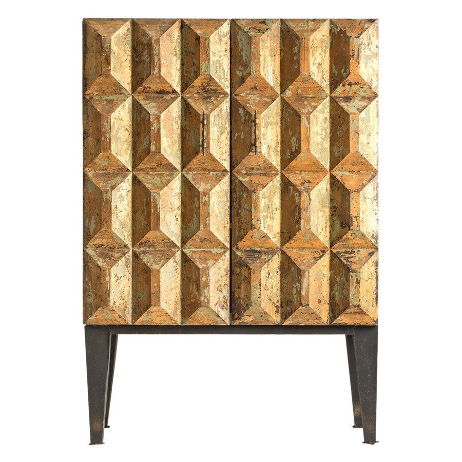 Armadio orientale dorato anticato