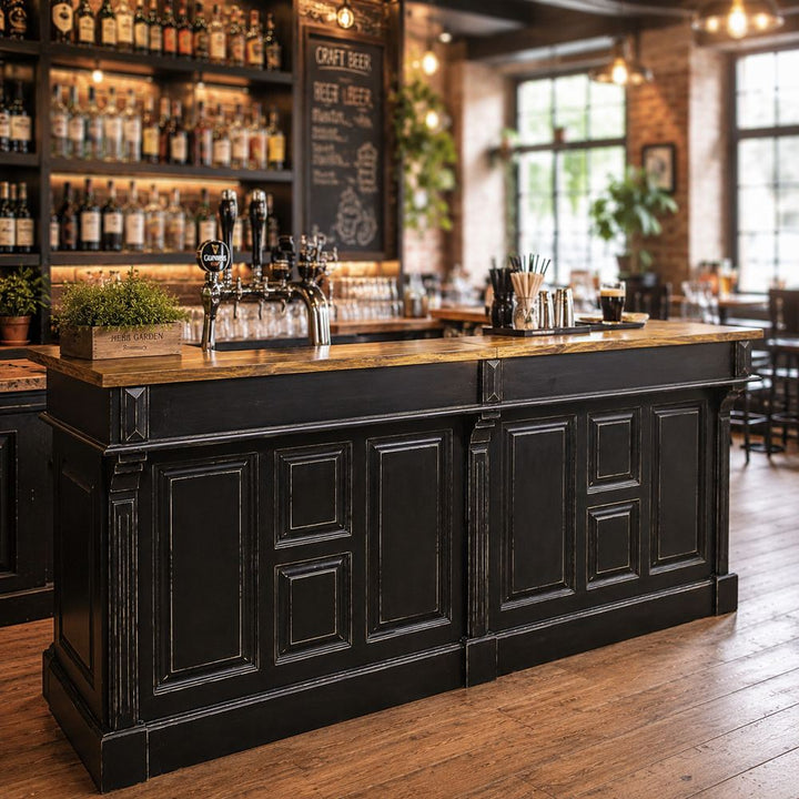 Bancone industrial chic per bistrot ristorante o wine bar