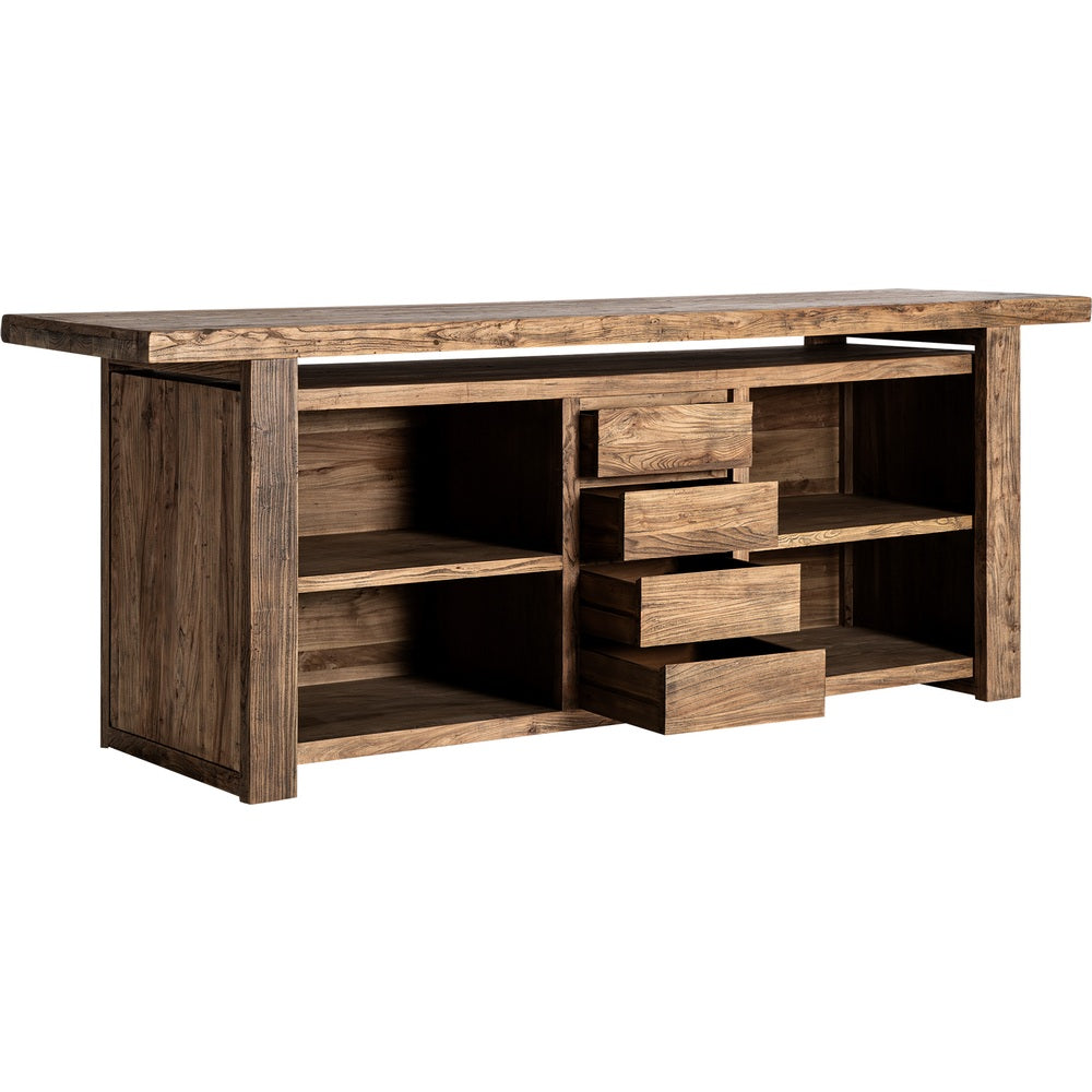 Bancone bar French Country Rustic di lusso in olmo massello