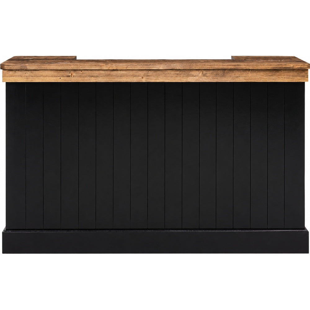 Bancone cassa shabby chic nero con top in legno massello