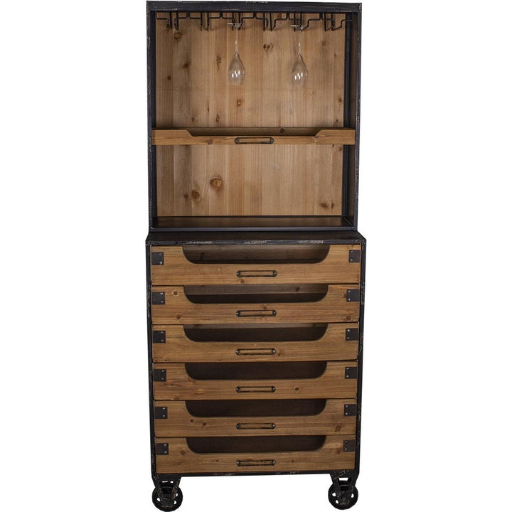 Carrello bar industrial chic con ruote