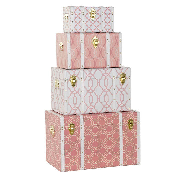 Bauli rosa vintage chic Set 4 pz