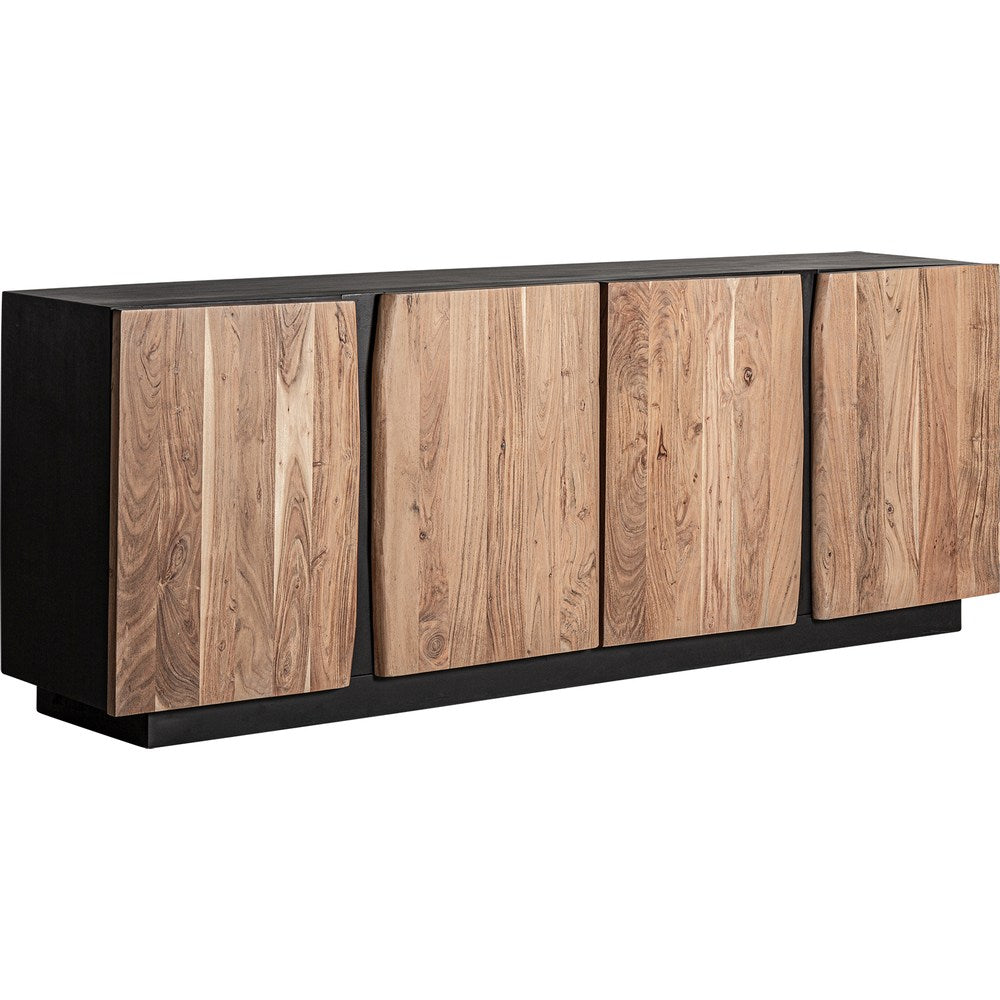 Credenza Art Déco in Legno Nero e Ferro