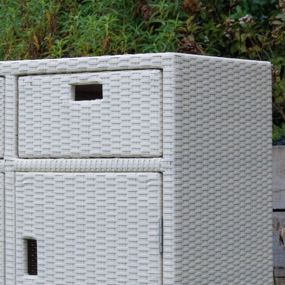Mobile da Esterno in Polyrattan bianco crema