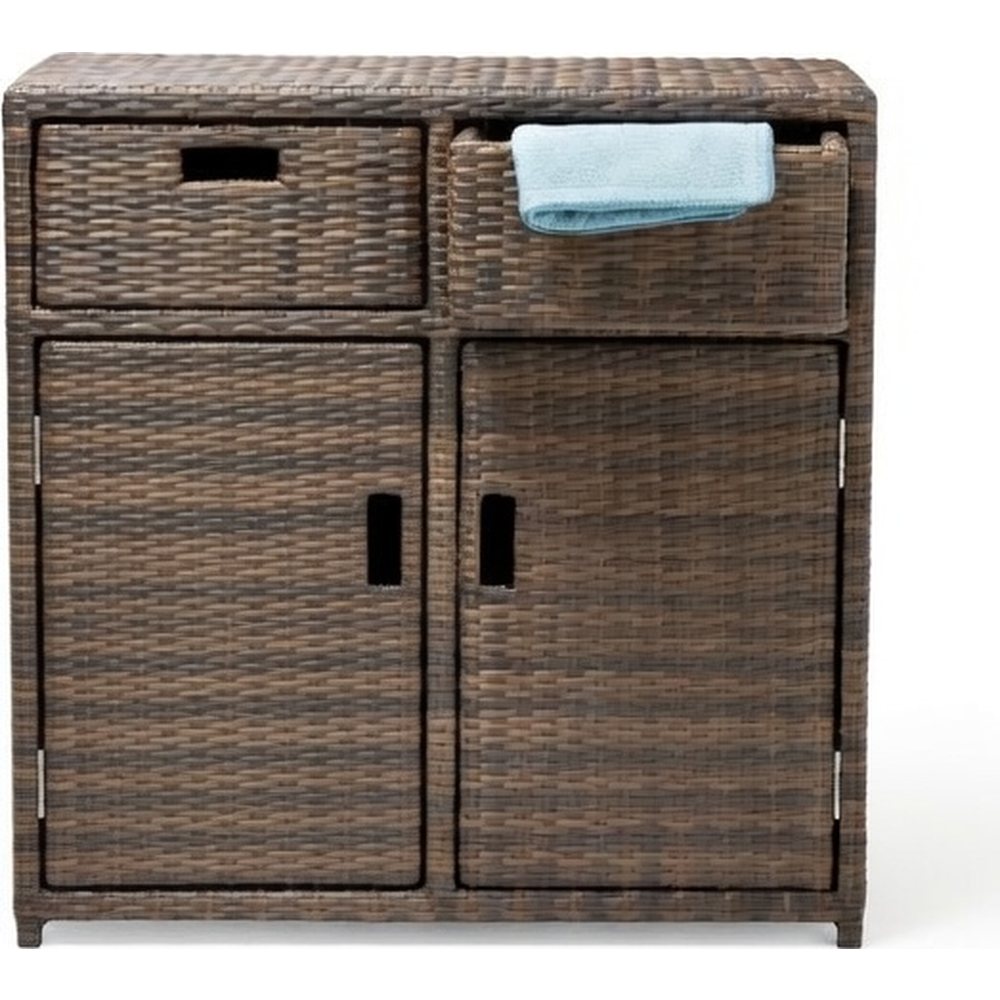 Madia da esterno in polyrattan colore Croco con cassetti