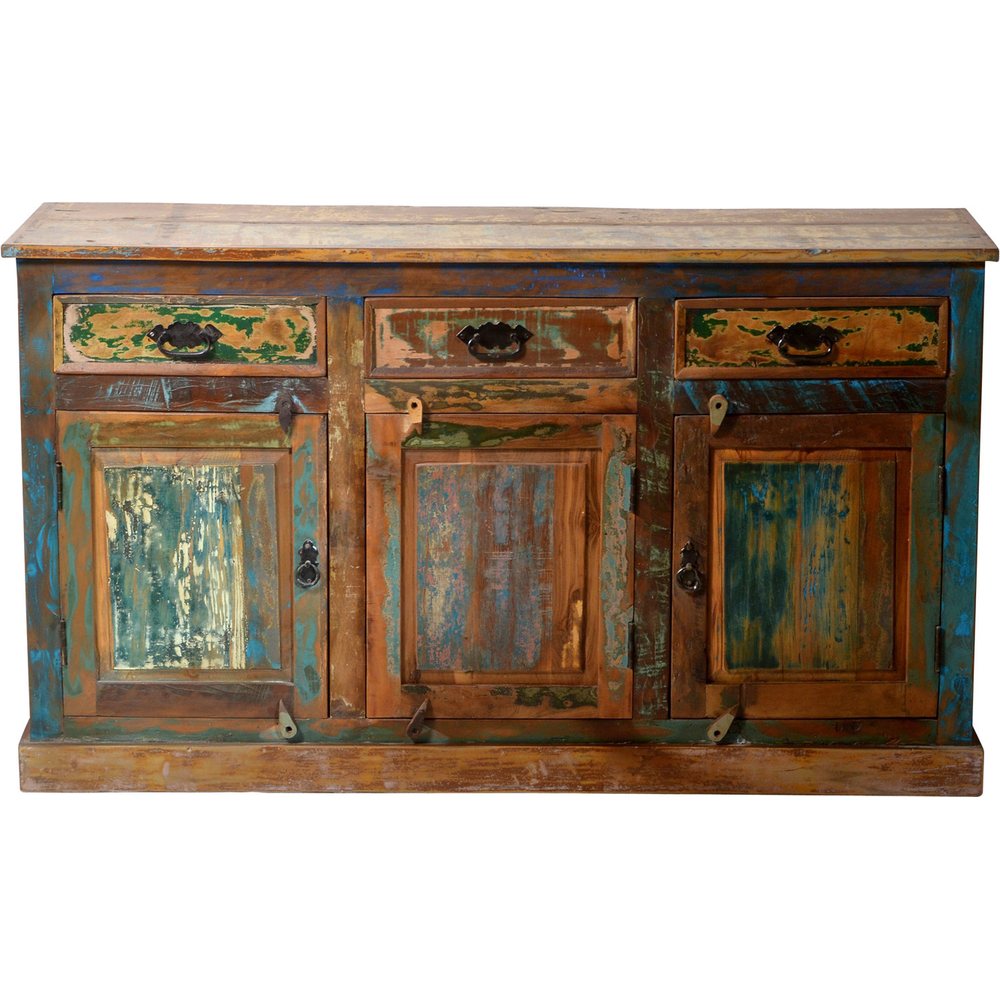 Credenza industriale boatwood multicolor ex-barche