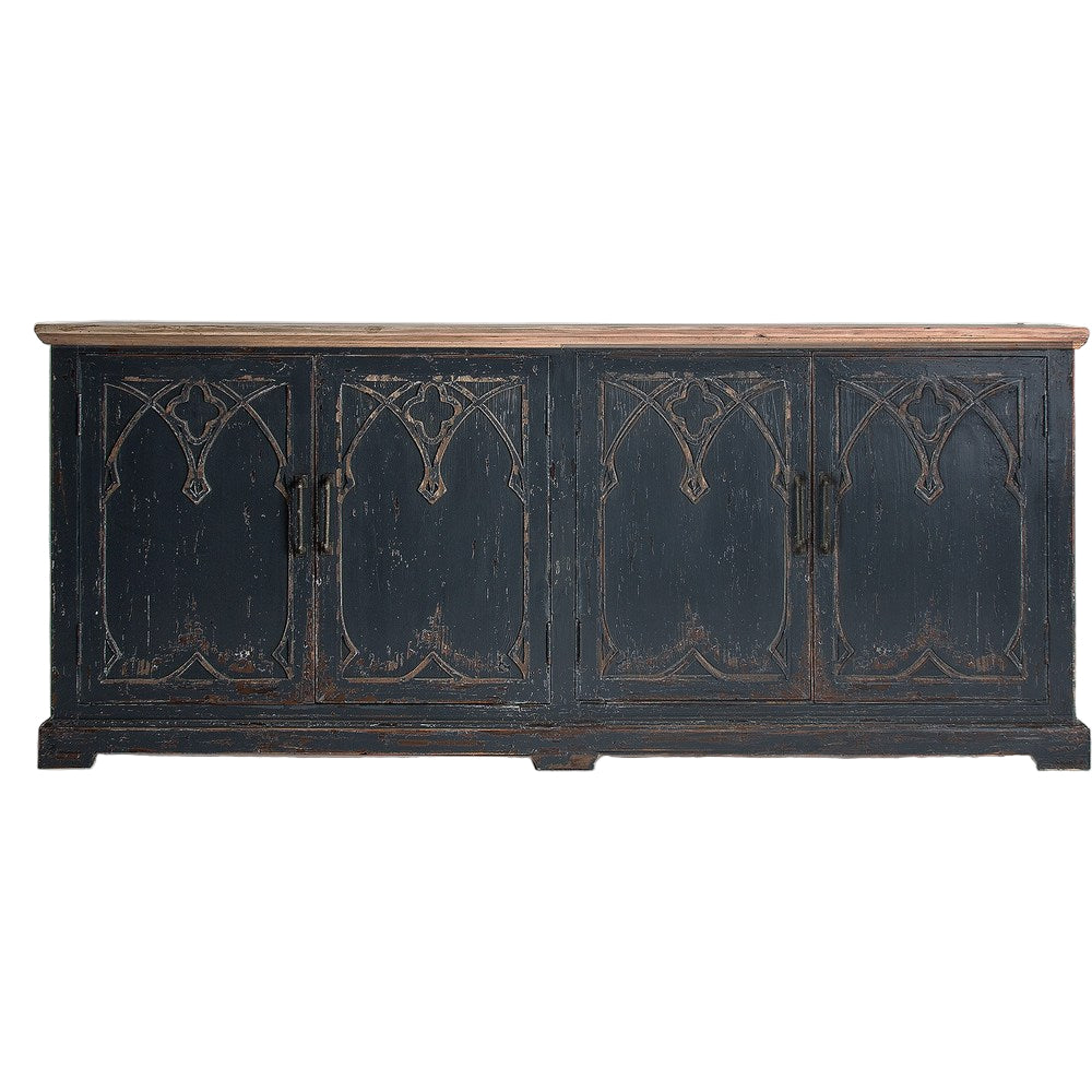 Credenza buffet provenzale blu in olmo massello