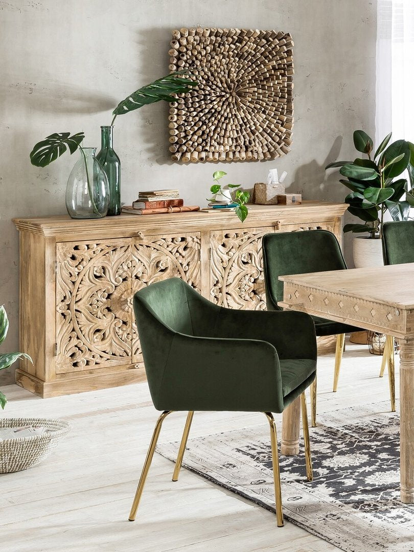 Buffet orientale intagliato naturale